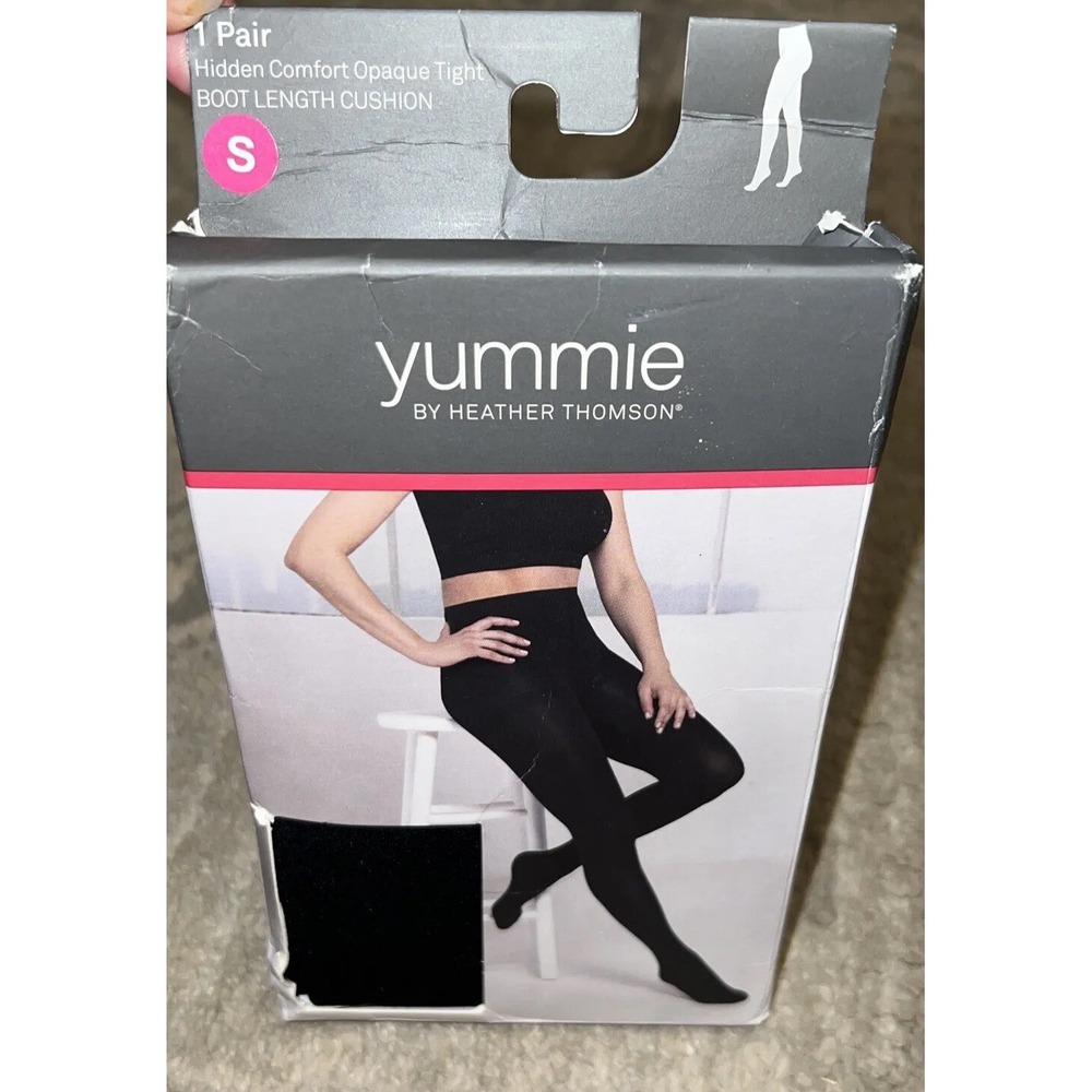 New Yummie By Heather‎ Thomson Opaque Tights Black Sz Small
